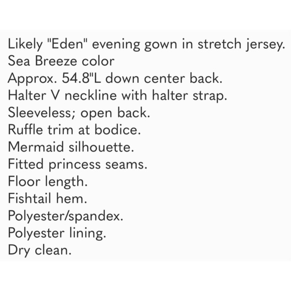 NEW LIKELY Eden Sea Breeze Dress 6 Party Event Formal Gown Mermaid Tiny Flaw - Picture 16 of 16